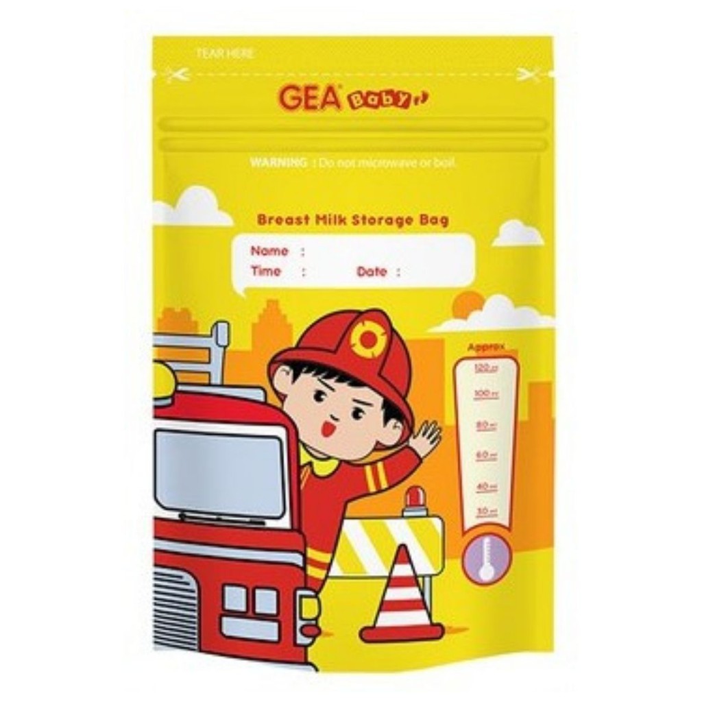 Gea Baby Breast Milk Storage Bag Fireman 120ml Kantong Asi