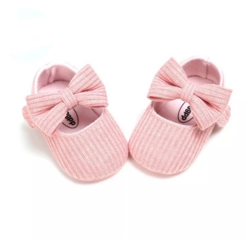 Sepatu bayi perempuan 0 12 bulan / sepatu anak baby shoes prewalker tali pita lucu anti slip ringan - QIA