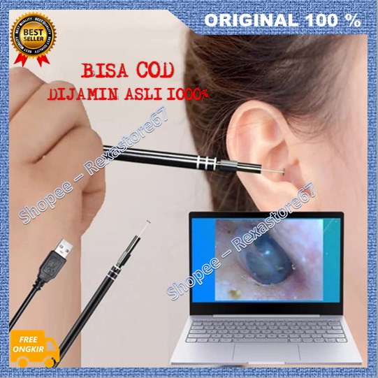 [BISA COD] Pembersih Telinga Kamera Endoscope Untuk Korek Kuping 3 in 1 ORIGINAL