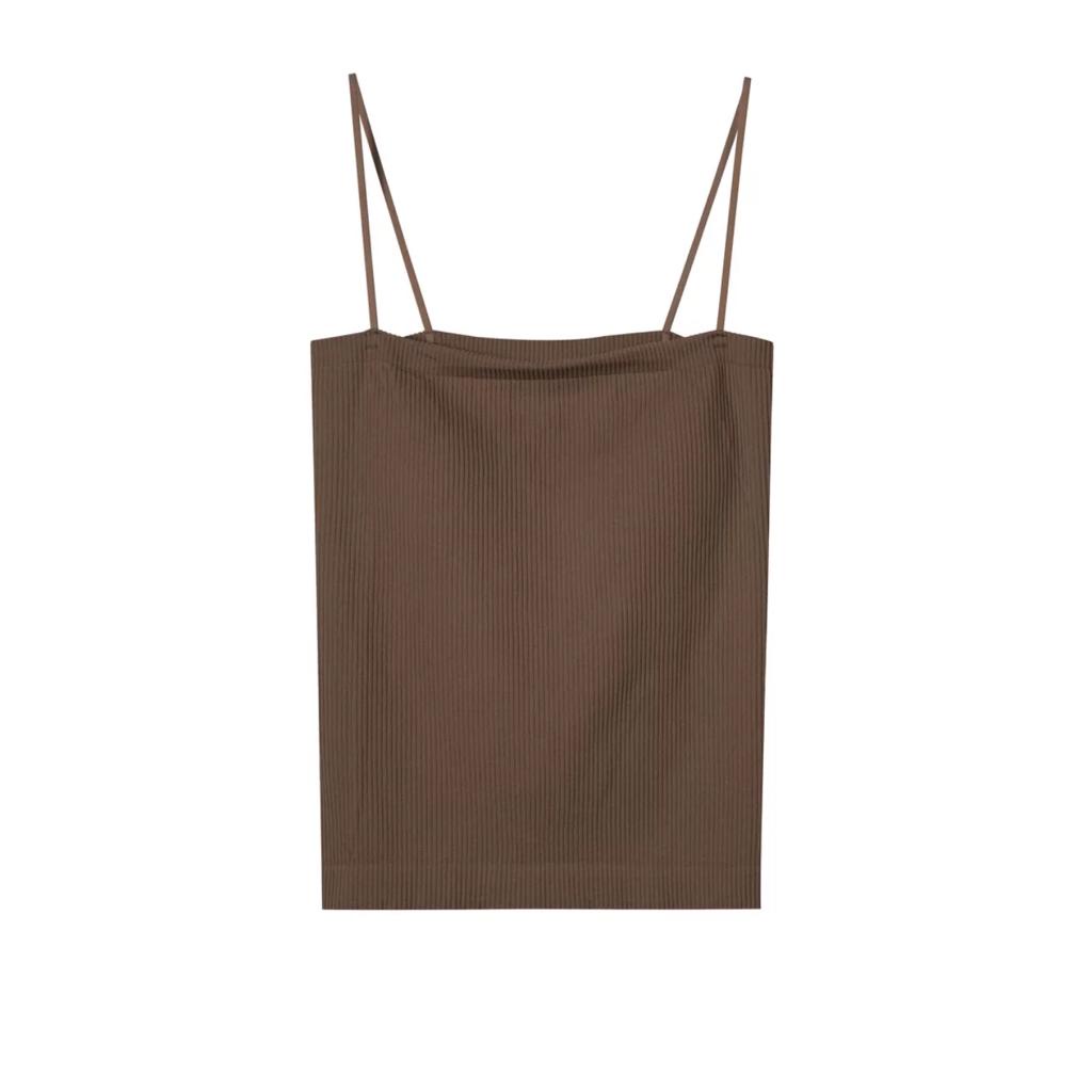 Tank Top Bra / Tanktop Polos Elastis High Quality Atasan Wanita-Coklat tua