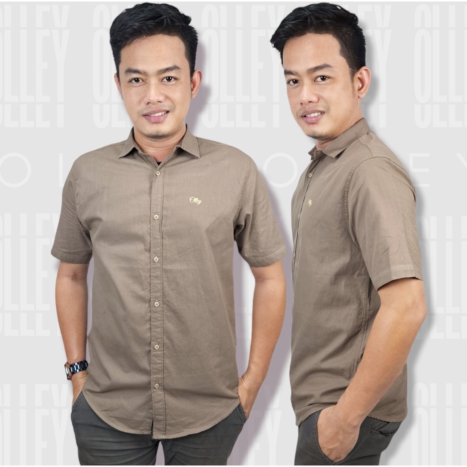 Kemeja hem pria / Kemeja polos kasual / Kemeja sablon / Kemeja OLLEY
