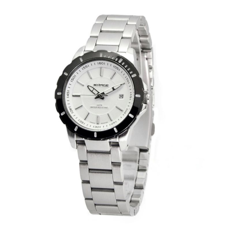 JAM TANGAN WANITA SILVER MIRAGE WATER PROFF JAM TANGAN WANITA MIRAGE ORIGINAL_JAM TANGAN WANITA SILVER PLAT HITAM_JAM TANGAN CEWEK MIRAGE ANTAI STAINLIS STEL  FITUR TANGGAL_JAM TANGAN KASUAL WANITA TERLARIS JAM TANGAN WANITA MIRAGE