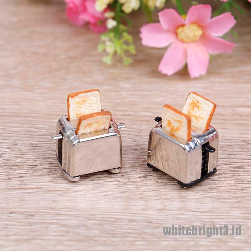 (white3) Miniatur Mesin Roti Skala 1: 12 Untuk Rumah Boneka