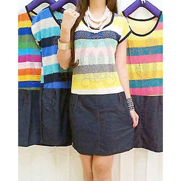 Dress manik mickey kombi jeans