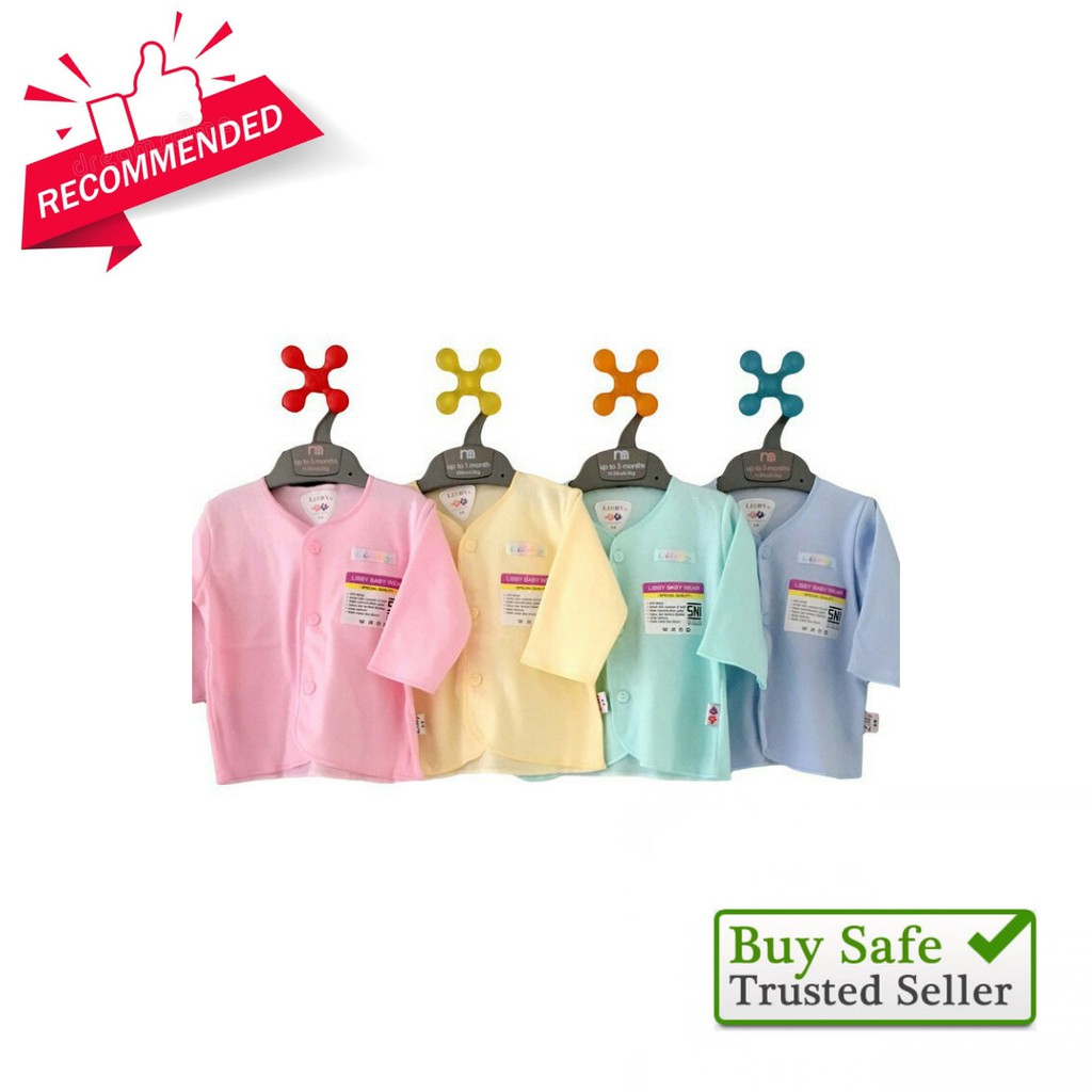 LIBBY Baju Panjang Newborn Warna Polos
