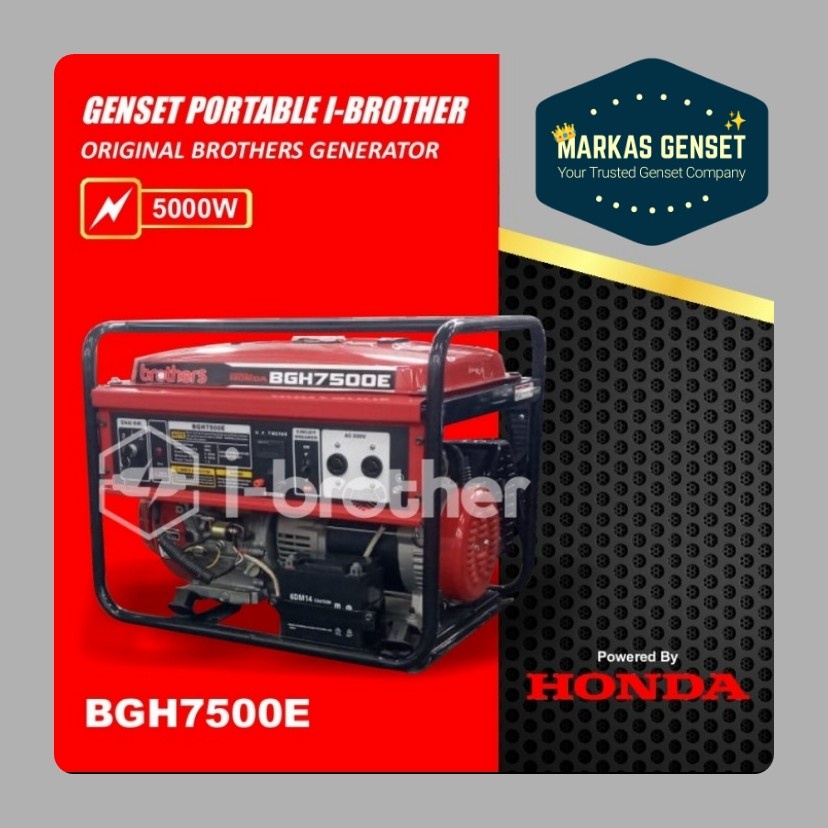 Genset 5000 Watt Gasoline | BGH7500E (HONDA) | Copper - Bergaransi