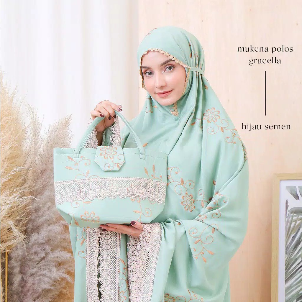 MUKENA JUMBO DEWASA GRACELLA //Mukena Dewasa Jumbo Mewah Gracella Teratai Full Bordir