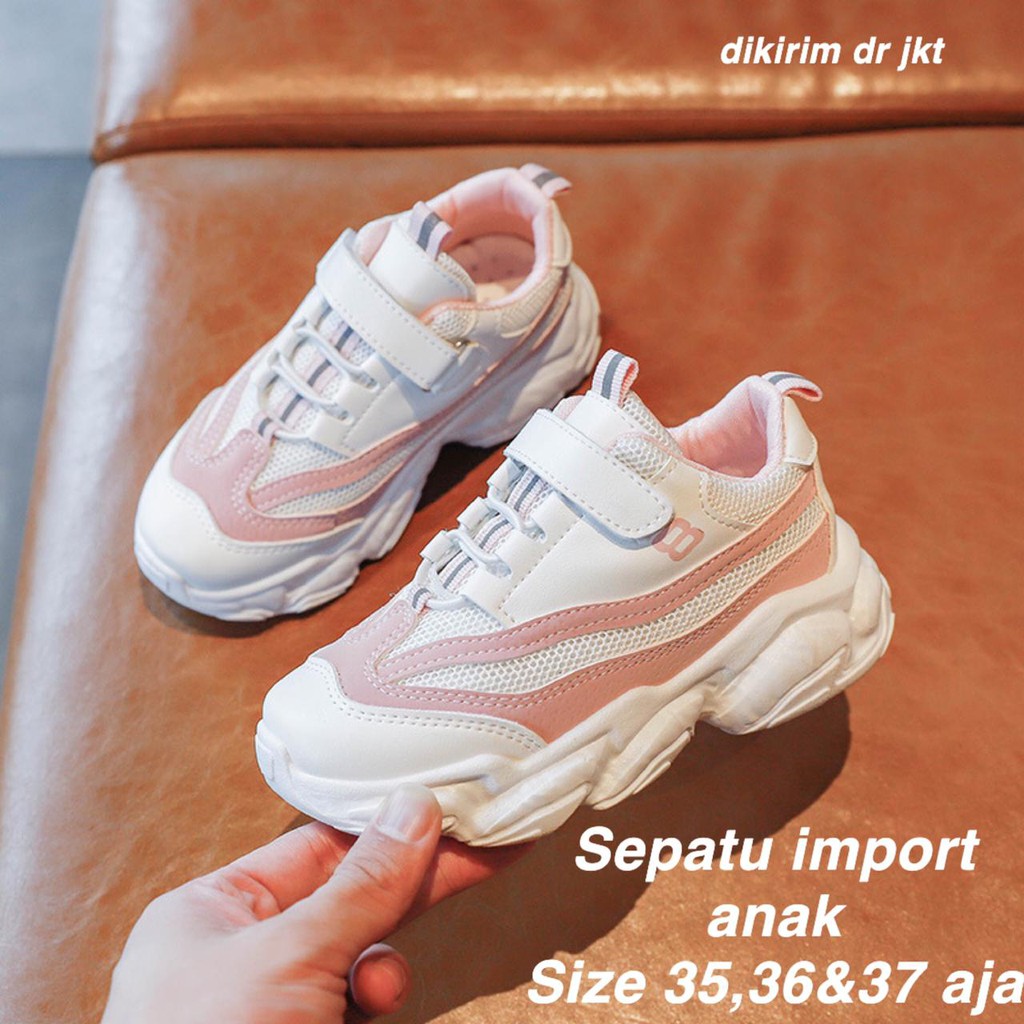 (LOLI-JKT) SP-PINK SEPATU ANAK IMPORT / SNEAKER ANAK CEWEK NON DUSS