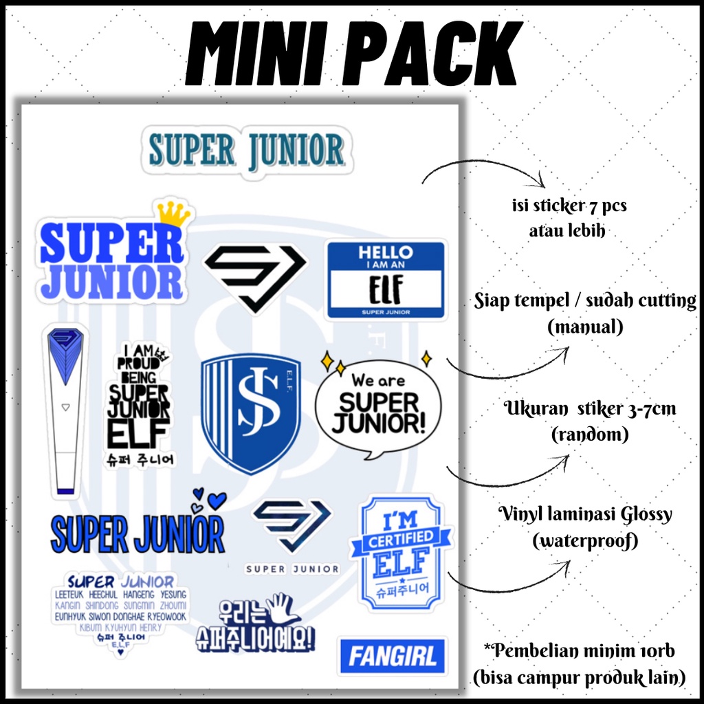 

[MINI PACK] STICKER KAWAII AESTHETIC SUPER JUNIOR SERIES | STICKER TUMBLR | STICKER LAPTOP HP KOPER HELM