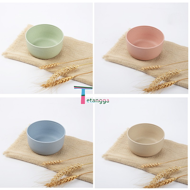 Mangkok Wheat Straw/Mangkuk Makan Bowl Set 4pcs Warna Warni Baby Bowl Wheat Bowl /VS-9