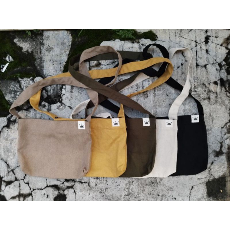 ZAJA - Mini Sling Bag Canvas Landcape 20x26 cm / Tas Kanvas Mini Simple &amp; Elegant / Tas Selendang Kecil Untuk Taro Peralatan &amp; Benda-benda Pribadi Anda