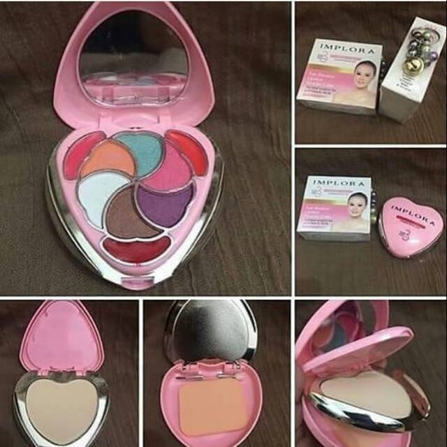 [Bpom] Implora Love Eyeshadow + Lipstik + Powder Cake 3 in 1