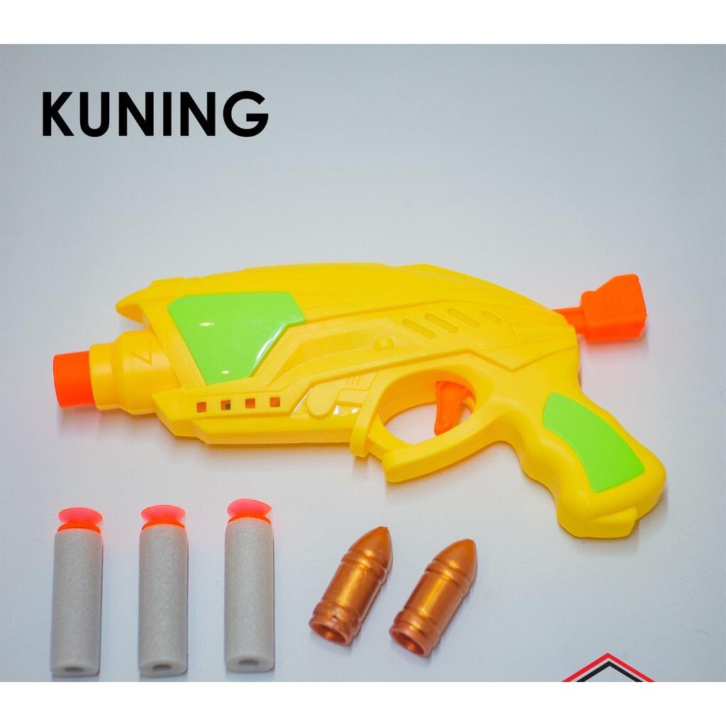 Pistol Mainan Anak aman dimainkan bahan SOFT halus-Nerf Gun