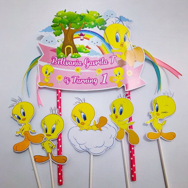 Tweety Topper Cake Birthday / Hiasan Kue Ulang Tahu