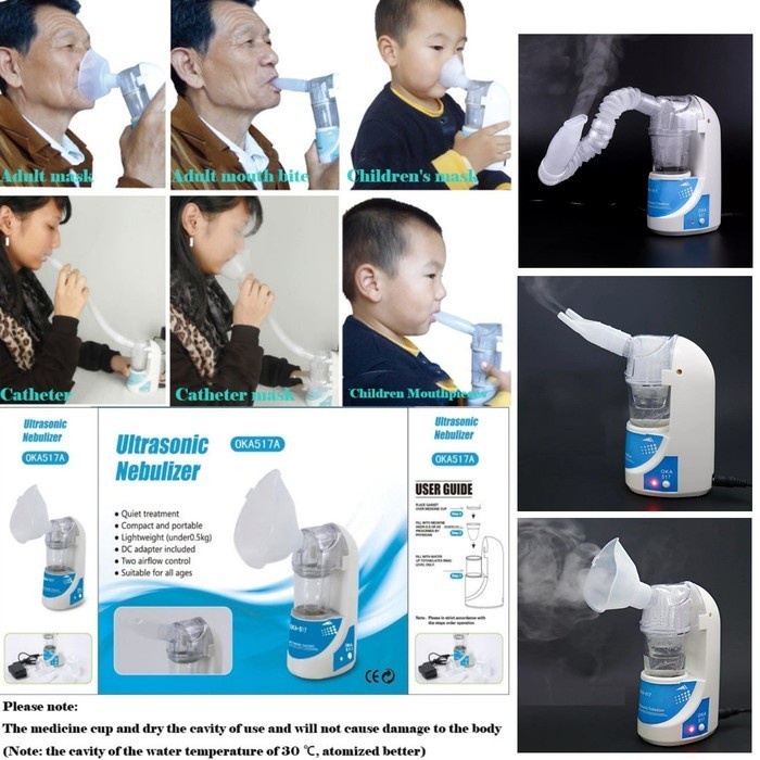 Nebulizer ultrasonic Inhaler Alat Bantu Pernafasan Asma Sesak Nafas DHW-3