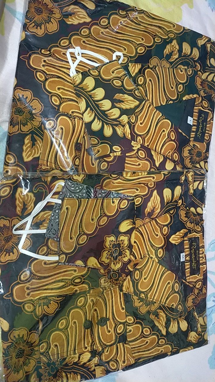Baju Batik Pria Mahal Lengan Panjang Parang Emas