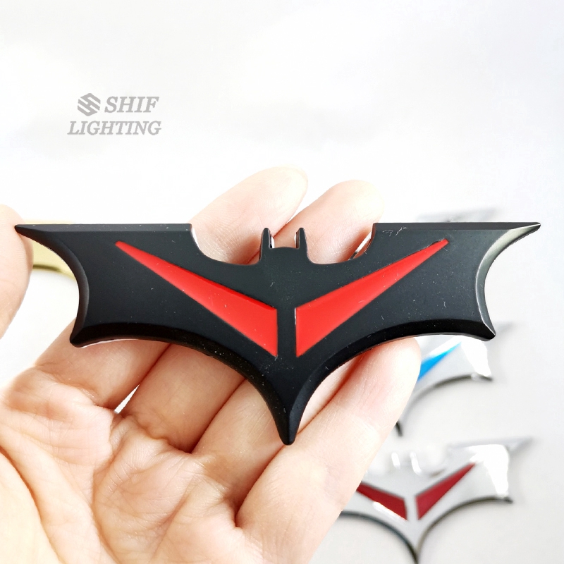 1Pc Stiker Emblem Logo Batman 3D Bahan Metal untuk Dekorasi Mobil / Motor / Truk