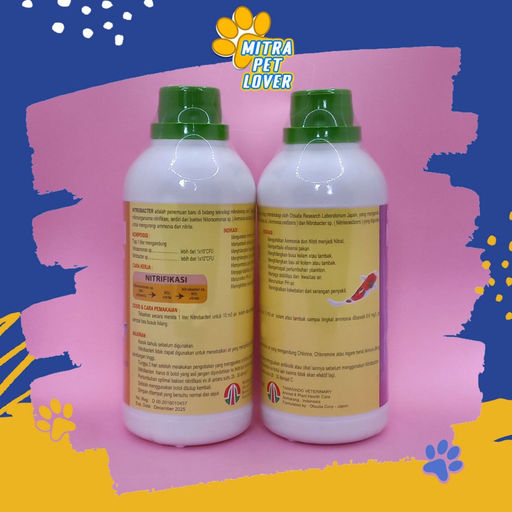 OBAT PROBIOTIK IKAN - NITROBACTER 500 ML ORIGINAL - MENURUNKAN PH - MENGHILANGKAN BAU - MENGURAI AMONIA &amp; NITRIT - PLANKTON CEPAT TUMBUH - AMAN AMPUH EFEKTIV - NITROBAKTER - PET ANIMAL FISH HEALTHCARE TAMASINDO VITAMIN TERNAK HEWAN BINATANG MITRAPETLOVER