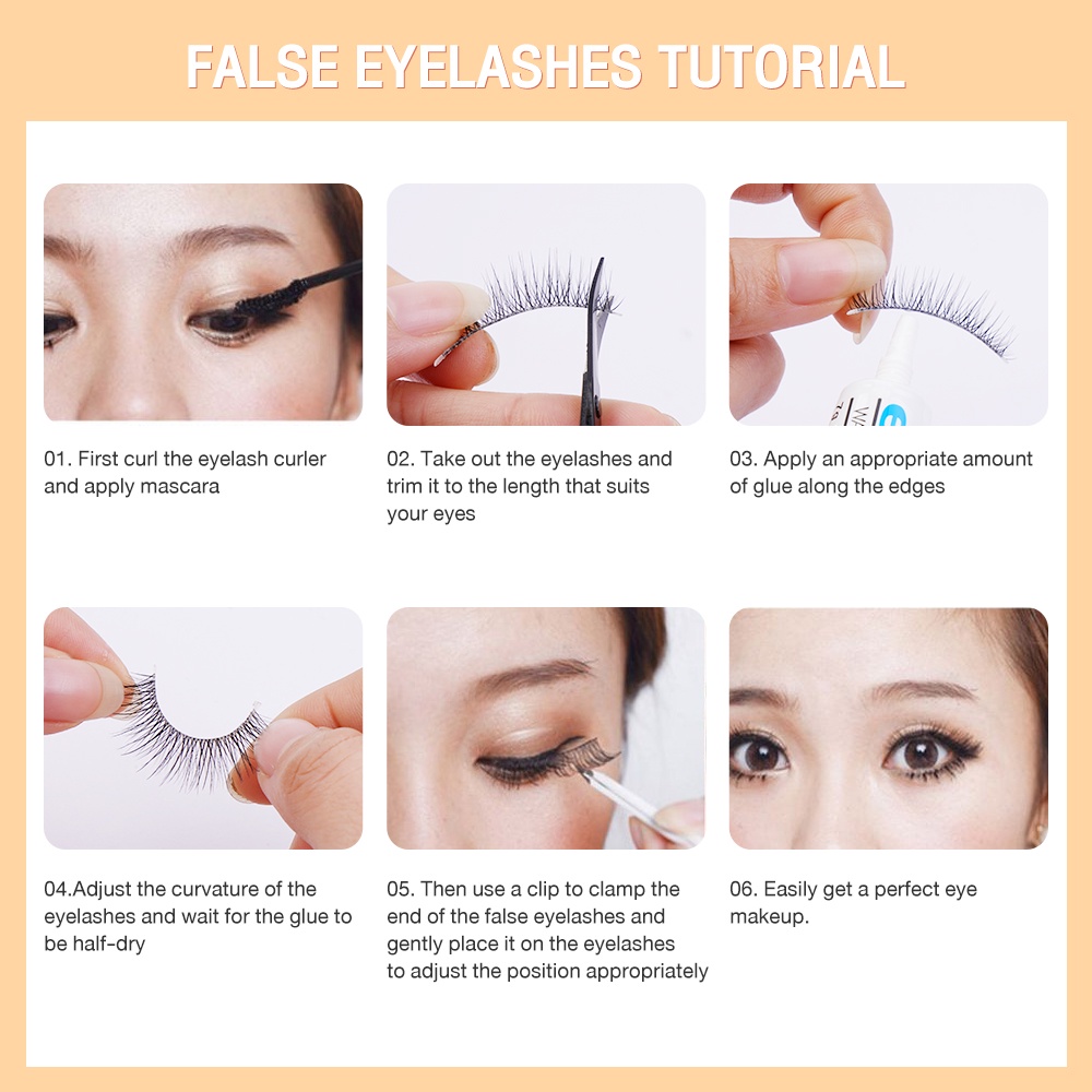 MAGEFY 3 Pasang/Set Bulu Mata Palsu Eyelash Lembut Alami Untuk Riasan Harian 7214