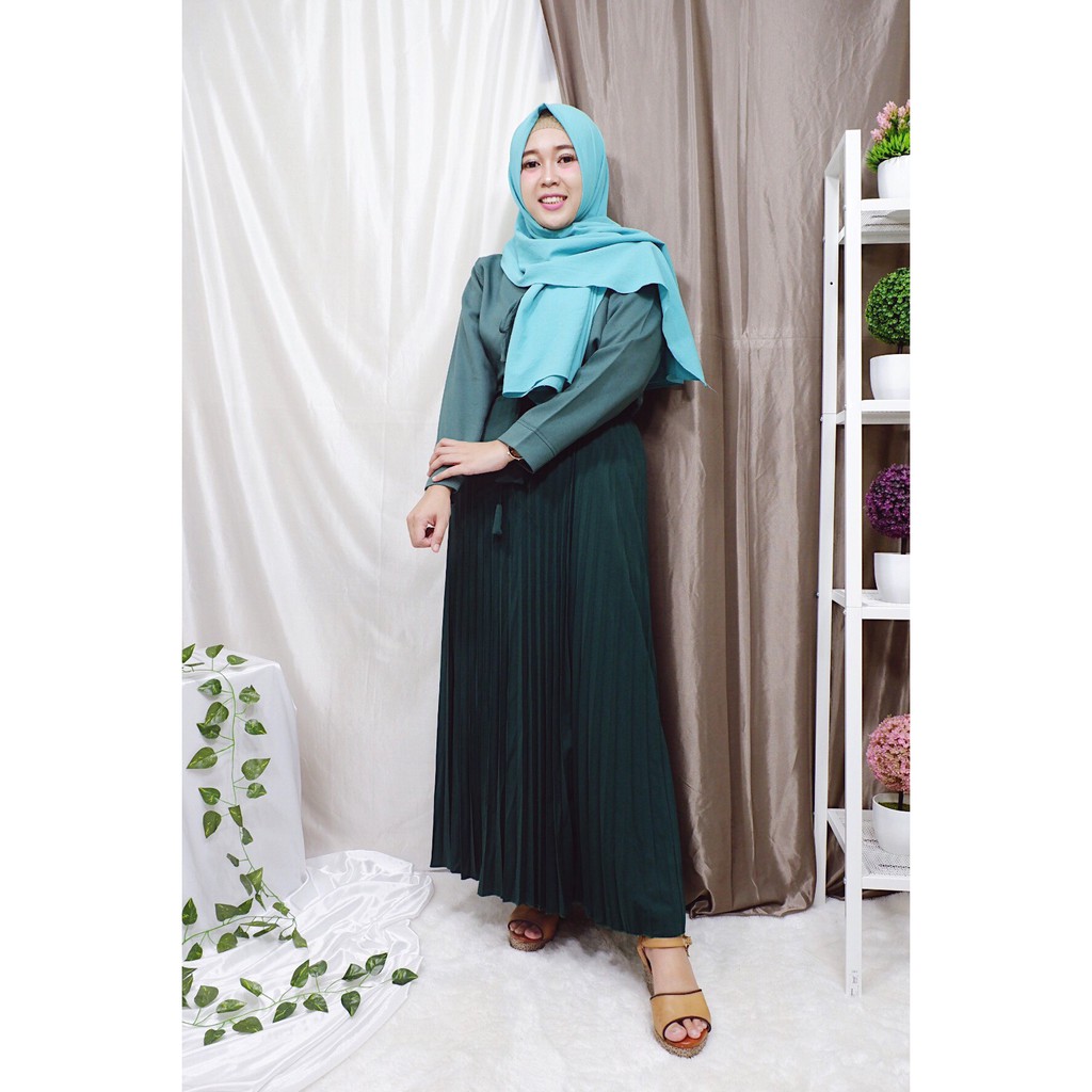 ROK PLISKET MURAH 456 WHT PRISKET PANJANG PUTIH PLEATED SKIRT FLARE SKIRT MAYUNG FLOWY REMPEL