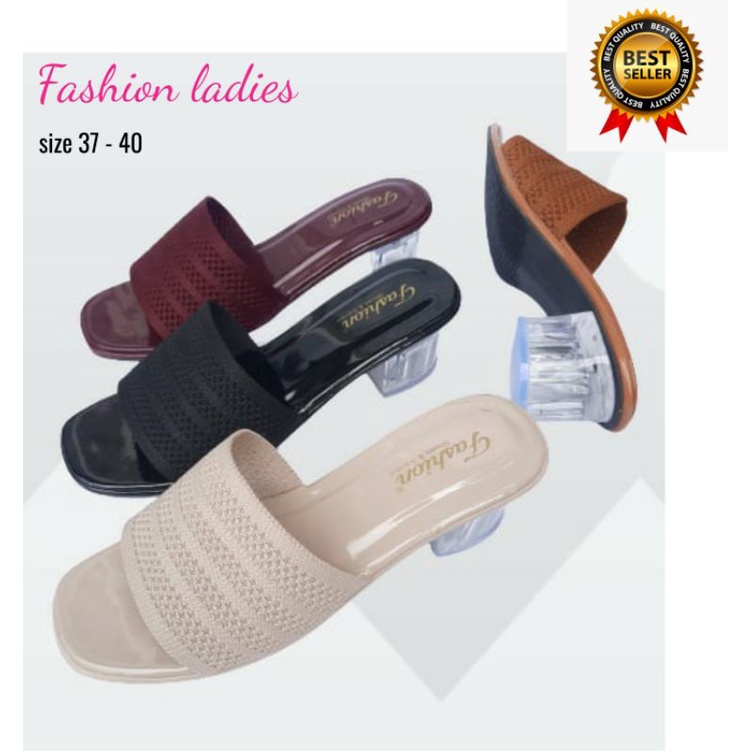 wedges hak kaca 6cm/sandal wanita terbaru