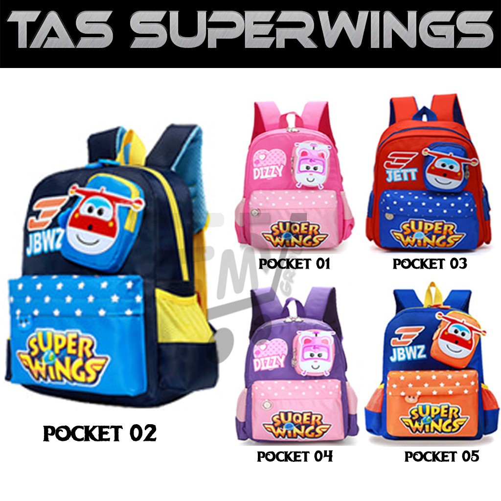 Metromart Tas Anak Ransel Sekolah Superwing 6D Pocket Metromart Tas Anak Ransel Sekolah Superwing 6D Pocket