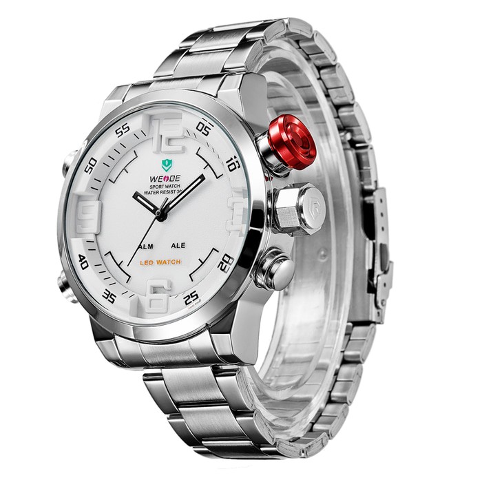 Jam Tangan Mewah WEIDE Original pria-wanita silver