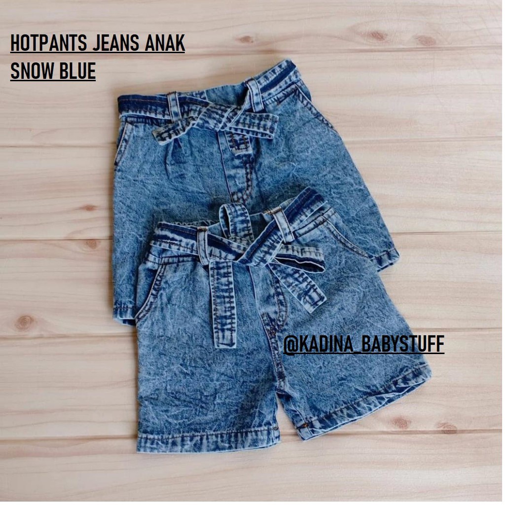 HOTPANTS JEANS SNOW BLUE ANAK / HOTPANT ANAK MICKY MOUSE LOL UNICORN LED/ KAOS ANAK PEREMPUAN