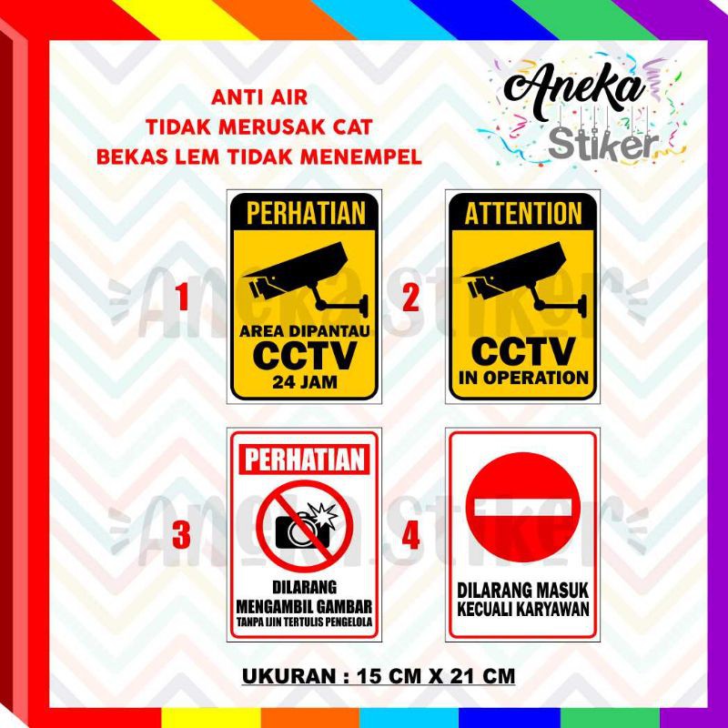 

STICKER CCTV - STIKER DILARANG FOTO - STIKER SELAIN KARYAWAN DILARANG MASUK