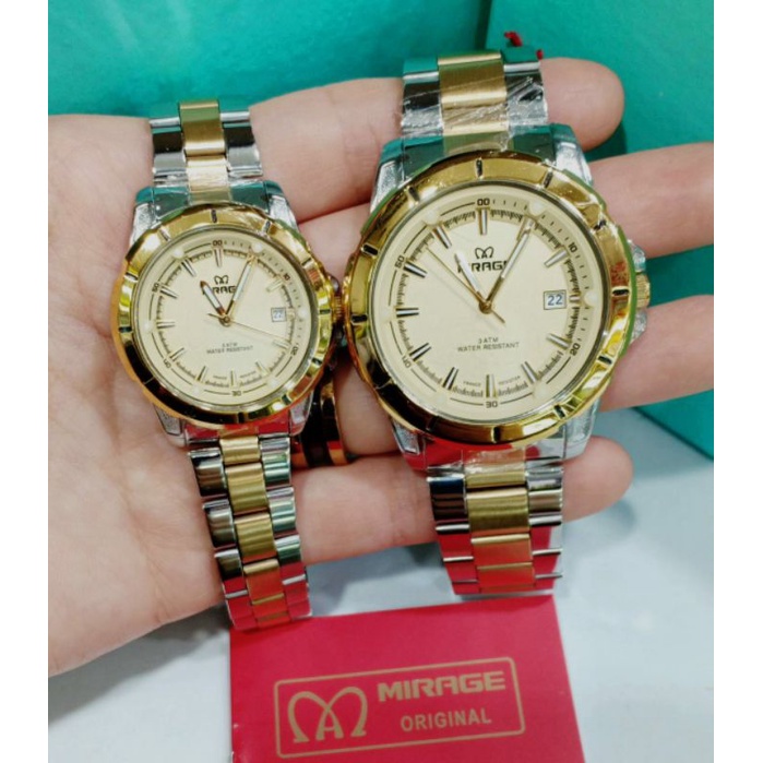 Ready Jam Tangan Couple Mirage Stainles Steel Original Jam Tangan Pasangan Pria Dan Wanita Jam Tanga