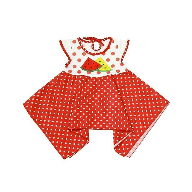 Dress Bayi Polkadot Motif Semangka/Terusan Bayi/Baju Bayi Perempuan