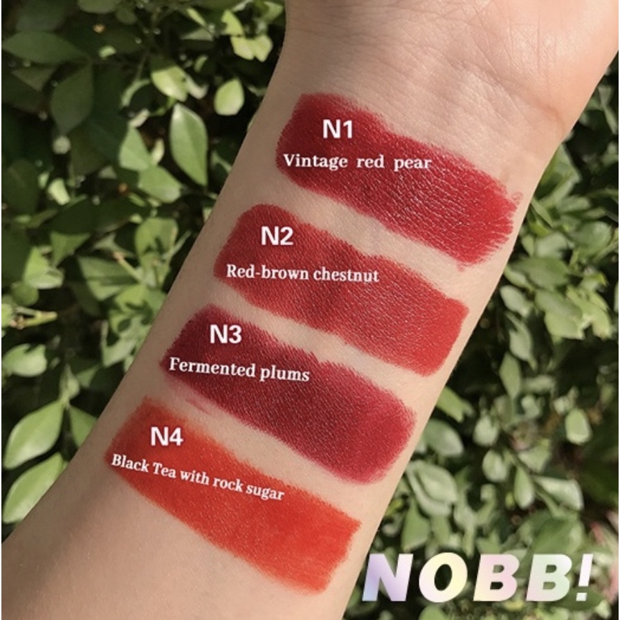 NOBB 4PCS SET Sweet Cool Matte Lipstick Brighten Skin Lipstik Red Tone Lip Gloss Set NO008