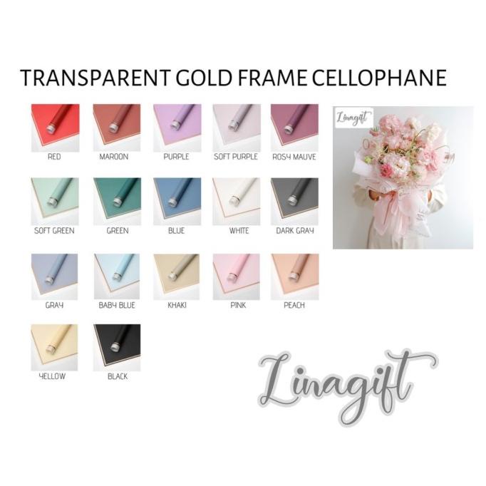 

Premium Product!!! Cellophane Gold Line Matte (Pak-20Lembar)Flower Wrapping Paper Kertas - Paling Diminati
