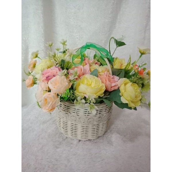 BUNGA HIAS VAS KERANJANG ROTAN/BUNGA MEJA