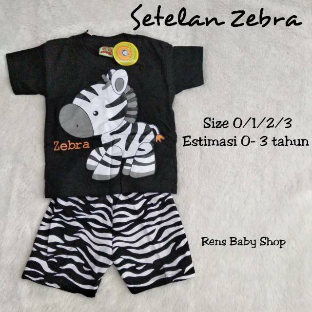 Setelan BAJU ZEBRA pendek celana anak bayi