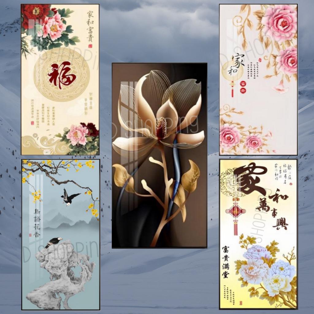 Lukisan List Berlampu/ Wall Crystal Porcelain Painting 5D - 80x160 cm