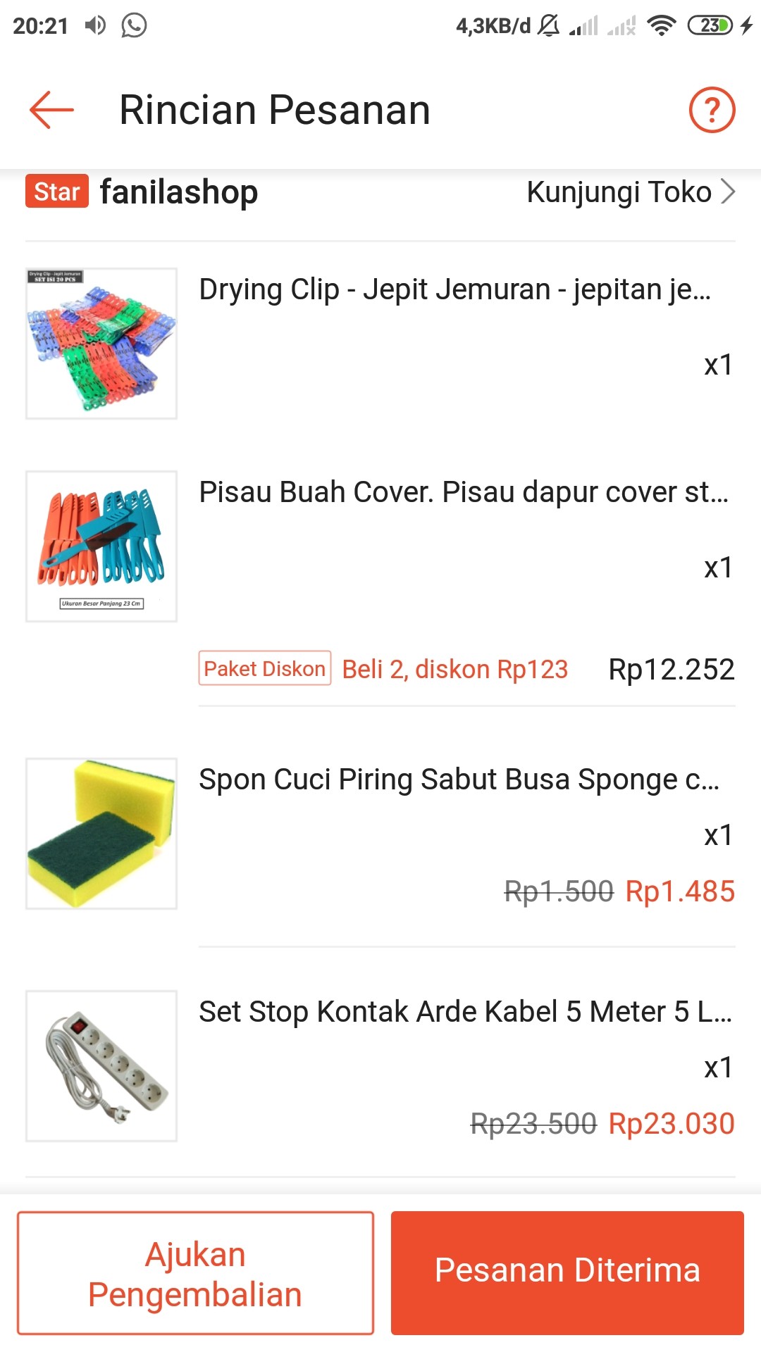 Pisau Buah Cover. Pisau Dapur Cover Stainless Uk.23 Cm Uk.besar