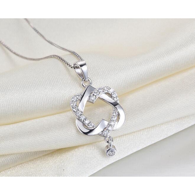 Kalung Platinum Konsentrasi Simpul | Kalung Bahan Stainless Steel | Aksesoris Wanita Untuk Hadiah