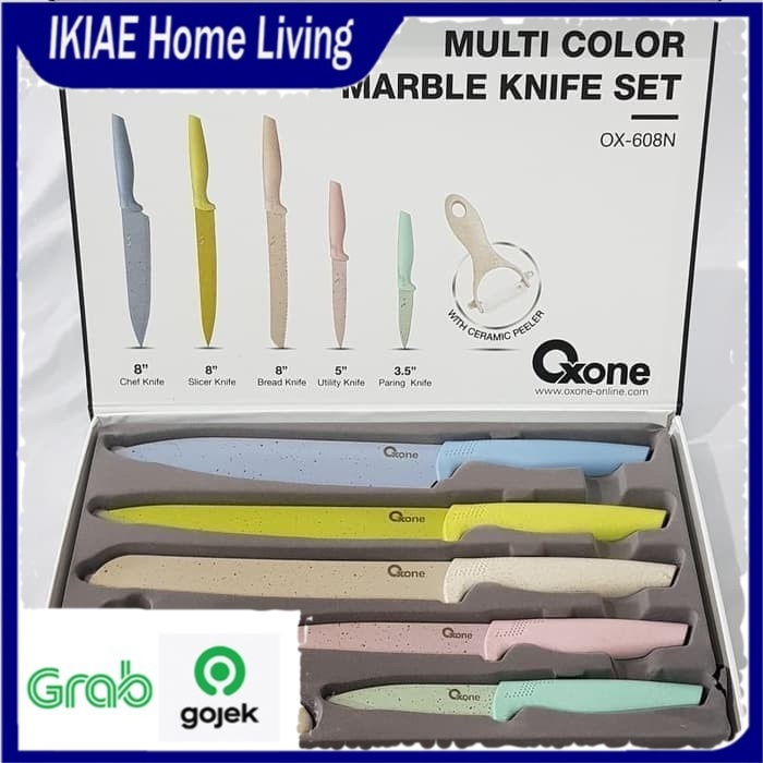 

Oxone OX608N Pisau Set Marble Coating 6 pcs Knife Set Dengan Pengupas