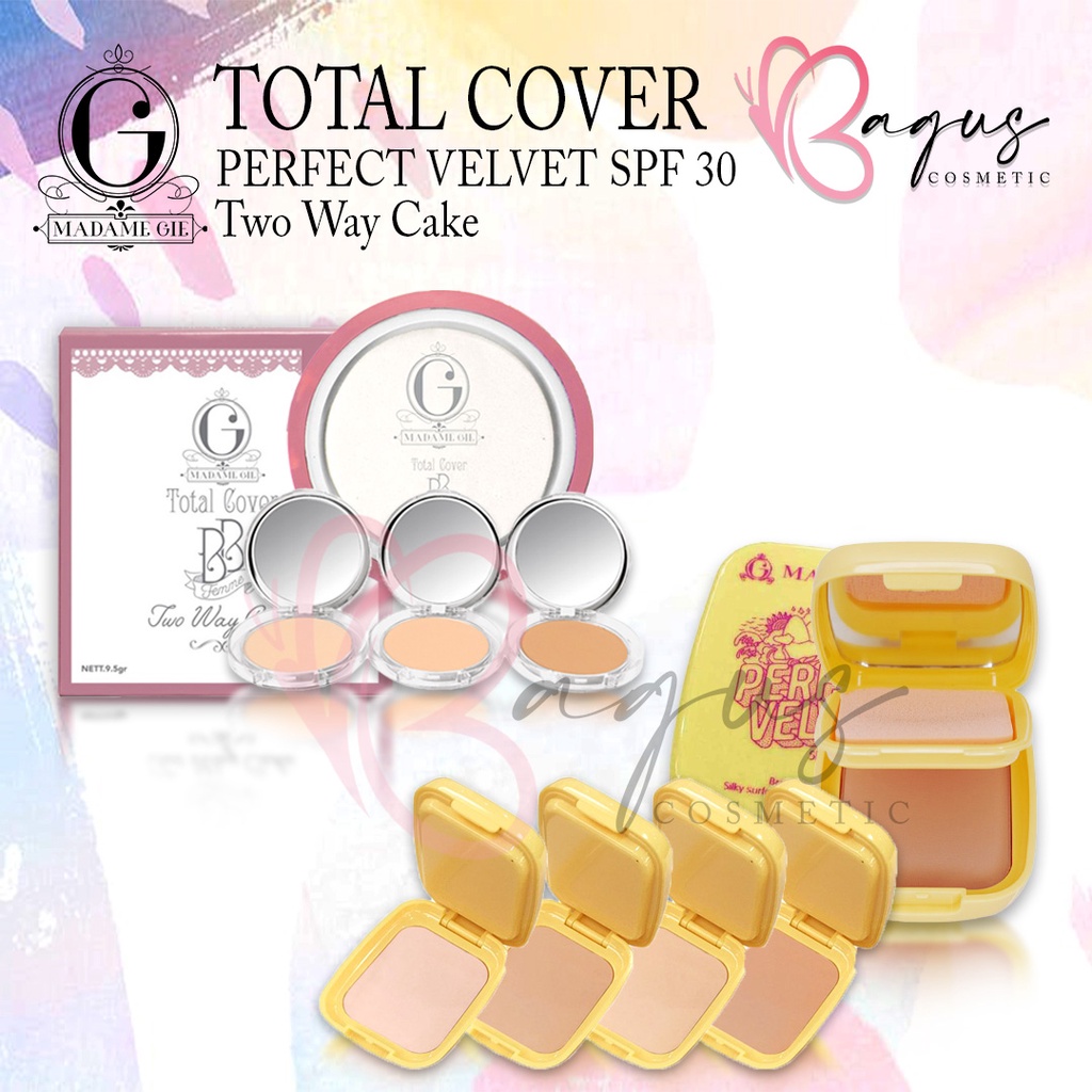 ⭐BAGUS⭐ MADAME GIE TOTAL COVER / PERFECT VELVET SPF 30 TWO WAY CAKE | Bedak Padat Refii