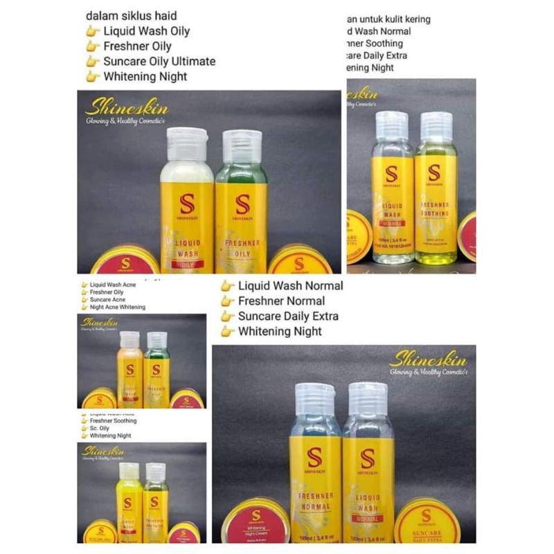SHINESKIN SKINCARE BERBAGAI JENIS KULIT