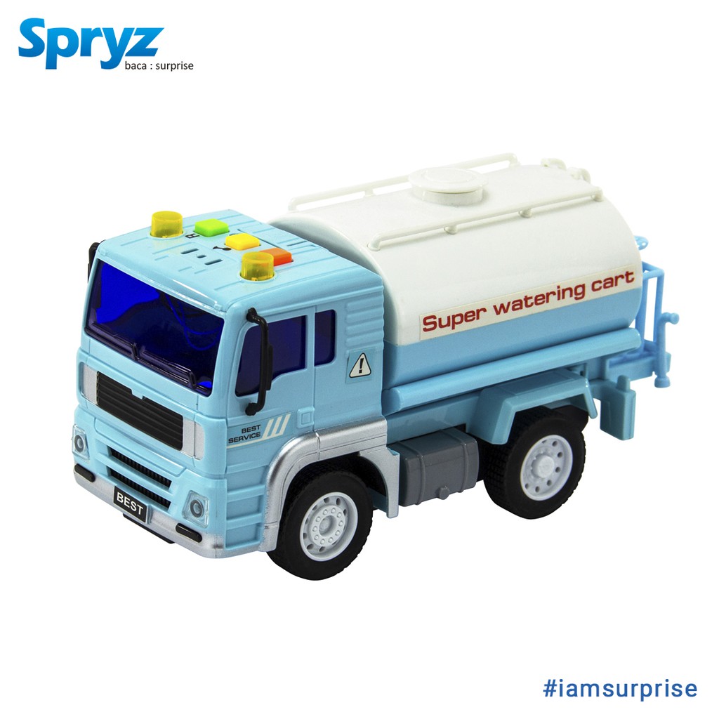 Mainan Truk Air 1:20 Spryz Citysquad dengan Mesin Friction, Lampu &amp; Suara