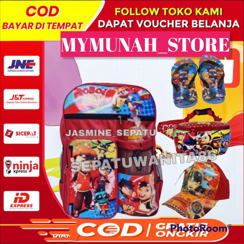 paket hemat tas ransel anak sekolah karakter Boboiboy