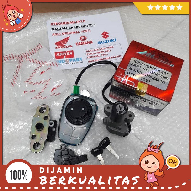 Kunci Kontak Set Jok Tutup Tangki Bensin Suzuki Thunder 125 Original Kawa Sparepart Motor Murah
