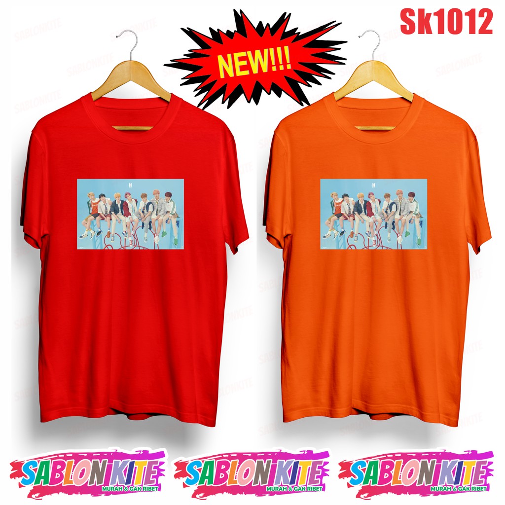 MURAH!!! KAOS  KPOP MEMBER SK1012 JK V JH JIN RM SG JM ADA 8 WARNA UNISEX COMBED 30S