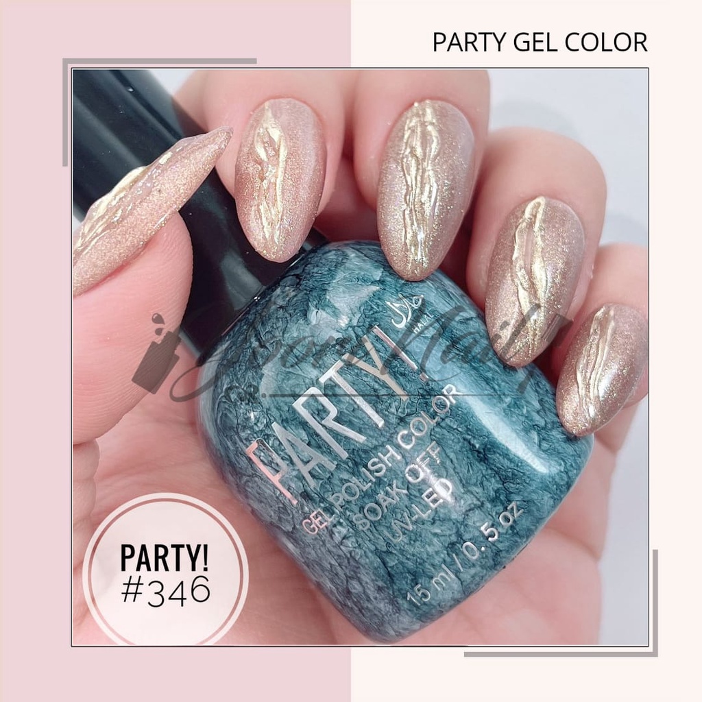 PARTY kutek gel halal (273-322) glitter series halal uv led nail polish 15ml gel party halal