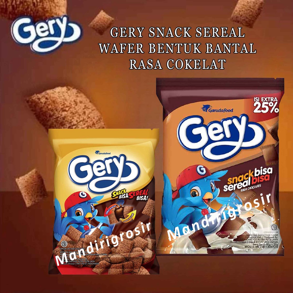 Wafer Sanck Bentuk Bantal * Gery Snack * Snack Sereal * Rasa Cokelat