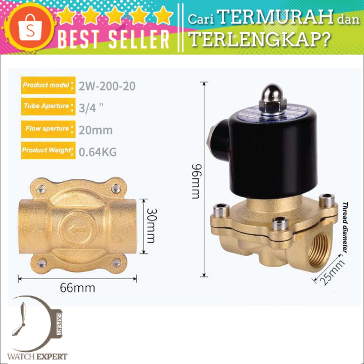 COD Sambungan Otomatis 3/4 Inch Untuk Air Gas Dan Oli Electric Solenoid Water Valve 220V