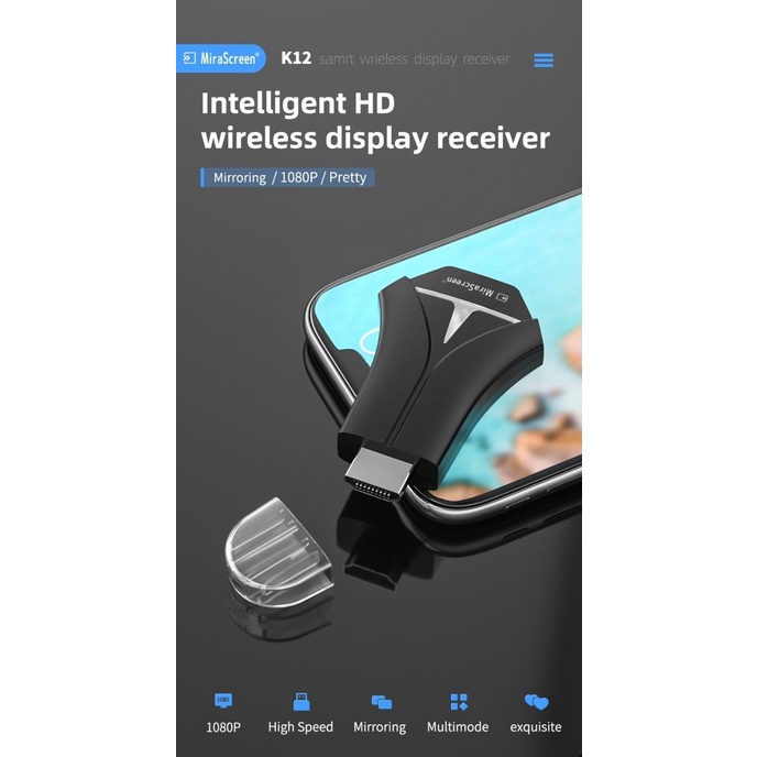 Mirascreen K12 Castscreen Anycast Hdmi Dongle Auto Switch