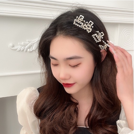 Jedai Mutiara Elegan Mini 2.5CM dan 3CM - Jepit Rambut Alloy Korea Mutiara Permata - Jepit Salon Logam Warna Emas